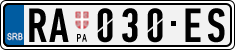 License plate of Serbia, Cars