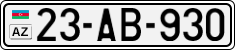 License plate of Azerbaijan, Cars