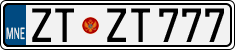 License plate of Montenegro, Cars