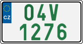 License plate of the Czech Republic, Oldtimers (2001)