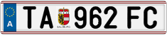 License plate of Austria, Regular plates