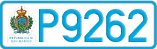 License plate of San Marino, Cars (A1234)