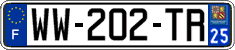 French license plate, SIV (temporary)