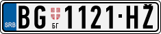 License plate of Serbia, Cars