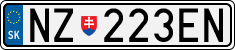 License plate of Slovakia, Cars