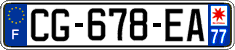 French license plate, SIV (ordinary)