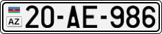 License plate of Azerbaijan, Cars