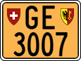 License plate of Switzerland, Slow vehicles (yellow)