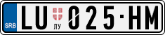 License plate of Serbia, Cars