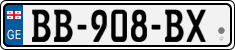 License plate of Georgia, Cars (2014)