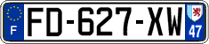 French license plate, SIV (ordinary)