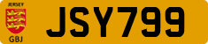 License plate of Jersey, JSY123