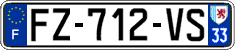French license plate, SIV (ordinary)