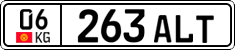 License plate of Kyrgyzstan, Private owners (2016)