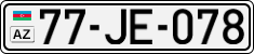 License plate of Azerbaijan, Cars