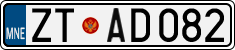 License plate of Montenegro, Cars