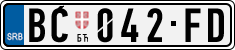 License plate of Serbia, Cars