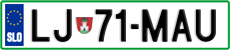 License plate of Slovenia, Cars