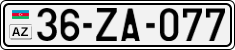 License plate of Azerbaijan, Cars