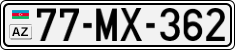 License plate of Azerbaijan, Cars