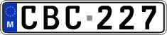 License plate of Malta, Regular plates (ABC 123)