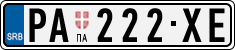 License plate of Serbia, Cars