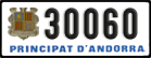 License plate of Andorra, Cars (1234(5))