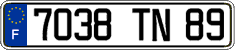 French license plate, FNI