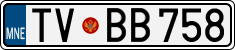 License plate of Montenegro, Cars