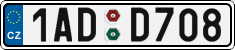 License plate of the Czech Republic, Cars (2001)