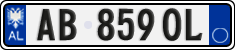 License plate of Albania, Cars (2011)