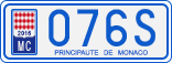 License plate of Monaco, Cars