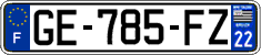 French license plate, SIV (ordinary)