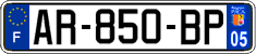 French license plate, SIV (ordinary)
