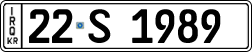 License plate of Iraq, 2022 year system