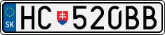 License plate of Slovakia, Cars