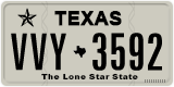 Texas, Regular plates (2012) (АBC-1234)