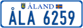 License plate of Åland, Cars (ÅLA 1234)