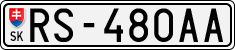 License plate of Slovakia, Cars