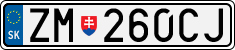 License plate of Slovakia, Cars