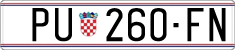 License plate of Croatia, Regular plates