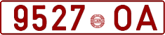 License plate Belarus, Cars (1992)