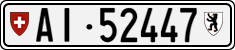 License plate of Switzerland, Cars