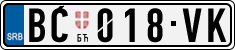 License plate of Serbia, Cars