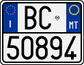 License plate of Italy, Motorcycles (1994 year series)