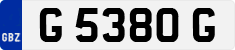License plate of Gibraltar, Regular car plates (G 1234 A)