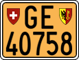 License plate of Switzerland, Slow vehicles (yellow)