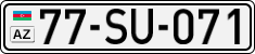 License plate of Azerbaijan, Cars