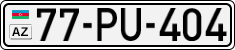 License plate of Azerbaijan, Cars