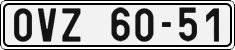 License plate of the Czech Republic, Cars (1960)